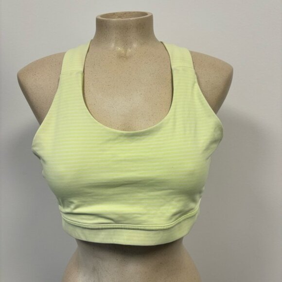 Lululemon All Sport Bra Adjustable Hyper Stripe Clear Mint Zest Women's Size 10 - Picture 2 of 7
